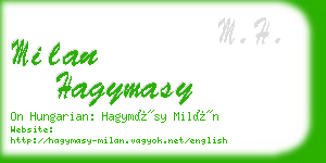 milan hagymasy business card